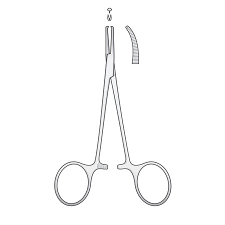 Pinza halsted-mosquito curva con denti bontempi cm. 12 