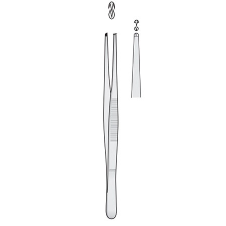 Pinzetta fine 1x2 denti bontempi cm. 11,5 