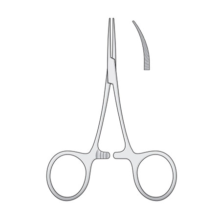 Pinza hartmann anatomica curva bontempi cm. 9,5 