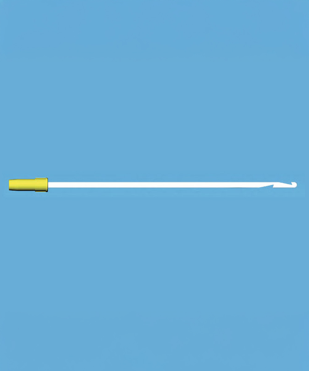 Foto Immagine della curette KARMAN 7 mm con raccordo blu, cannula semirigida sterile per aspirazione uterina e interruzione volontaria di gravidanza.