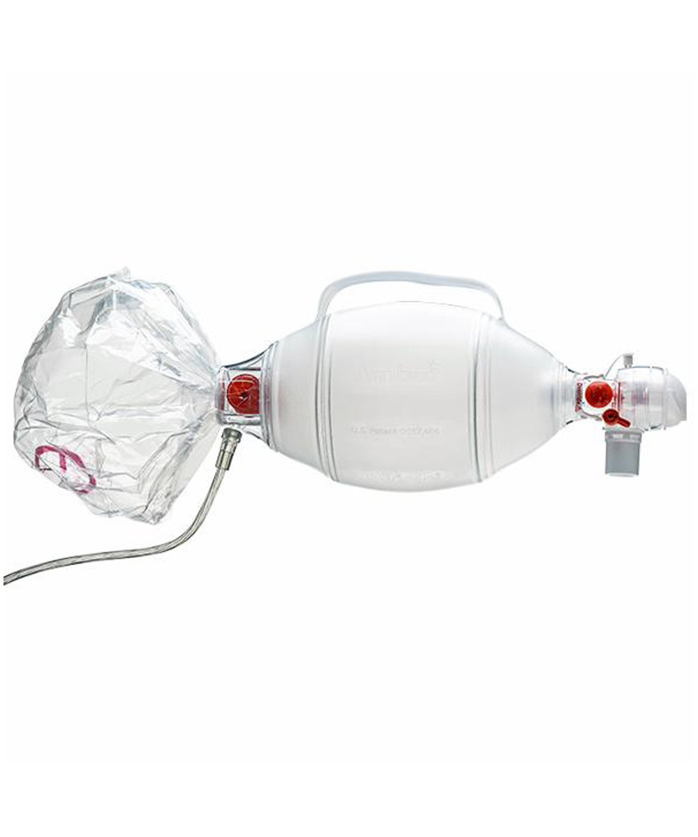 Rianimatore monouso Ambu® SPUR® II per emergenze pediatriche. Design ergonomico, superficie SafeGrip™ e compatibilità MRI.