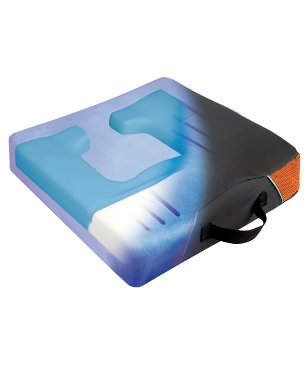 Cuscino antidecubito anatomico in memory foam ad alta densità Viscoflex, Classe I. Indicato per prevenzione ulcere da pressione in pazienti a rischio moderato o alto, uso professionale sanitario.