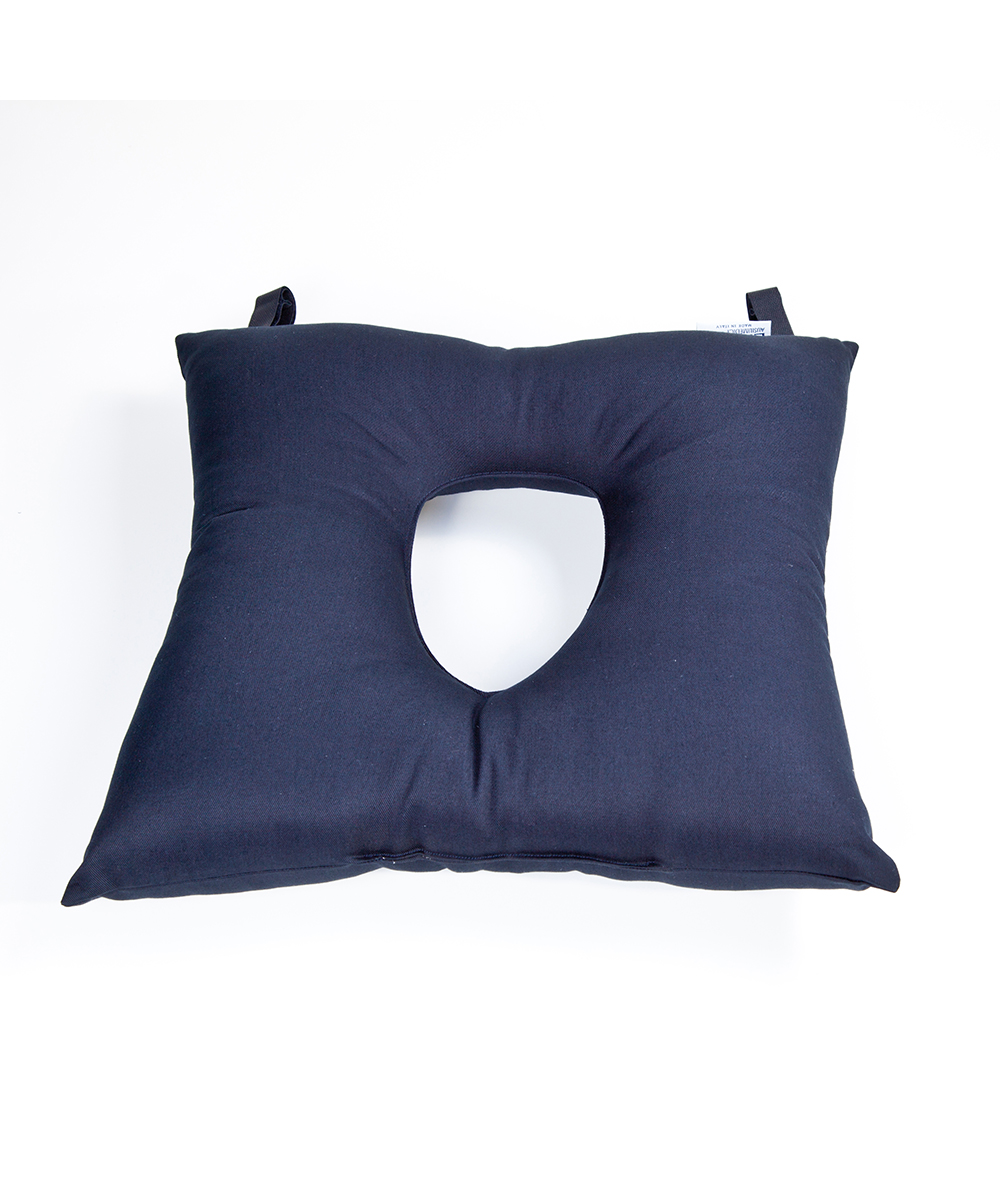 Cuscino antidec. in fibra cava siliconata c/foro cm.45x44 blu 