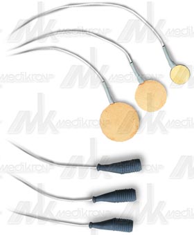 Elettrodo volante in rame per ecg diam.20 mm. con cavetto cm.28 