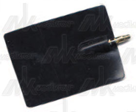 Elettrodo riutil. in silicone condut 50x50mm att. maschio 4mm. cf.25pz 