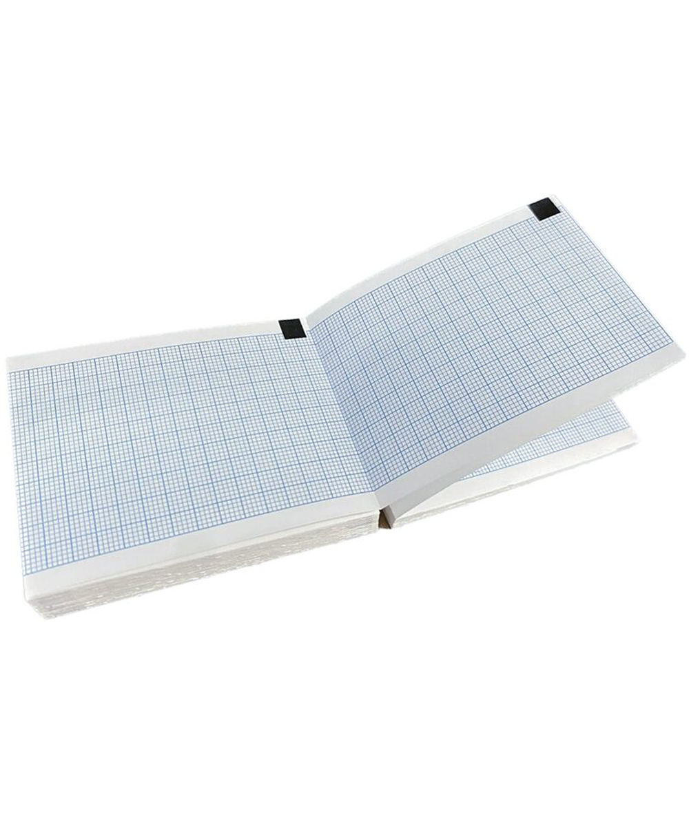 Carta ECG a piega a Z da 60mmx75mm, compatibile con ET Medical Devices e Cardioline AR600ADV, confezione da 20 pezzi, garantisce tracciati ECG di alta qualità.
