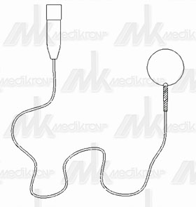 Elettrodo volante in rame per ecg diam.25 mm. c/cavetto cm28 term.fem. 