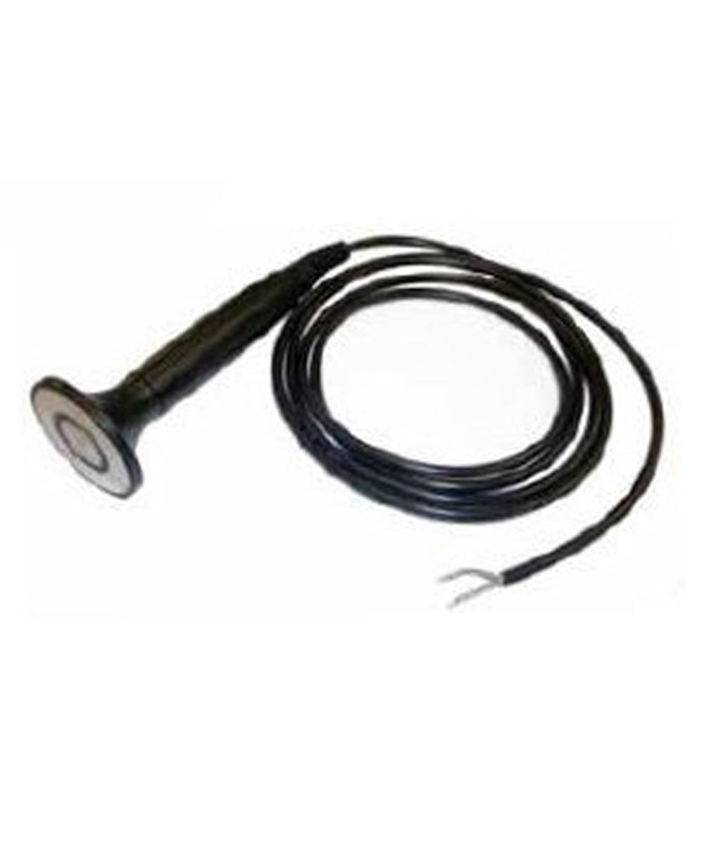 Manipolo bipolare con testa da 50 mm per stimolazione elettrica localizzata nei trattamenti fisioterapici e riabilitativi. Strumento compatibile con elettromedicali.