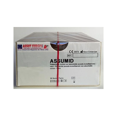 Sutura assumid poliammide 3/8c triang - 12 5/0 m 0,45 - box 36pz 