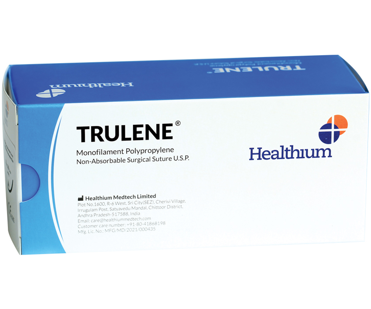Sutura Trulene 2/0 ago 24 mm blu. Equivalente a Ethicon: PROLENE