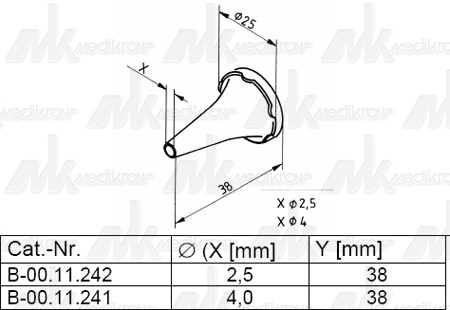 Imbutini per oto stand.mm.4 heine cf.50 pz. 