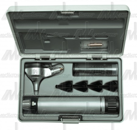 Otoscopio f.o.heine beta 200 con set spec.riutiliz, in astuccio rigido 