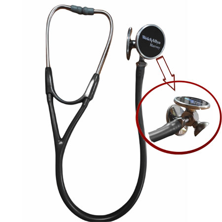 Stetofonendo tycos cardiolg. harvey 3 testine 2 tubi, nero 