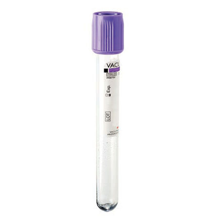 Provetta vacutest sottovuoto 13x75mm k3edta tappo viola 100pz 