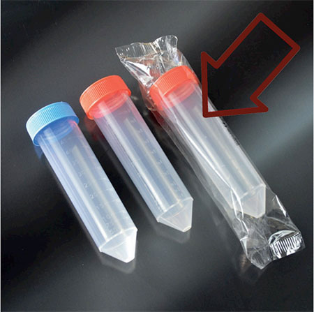 Provette coniche ml.50 c/tappo vite sterili imbustat.sing. conf.600 pz. 