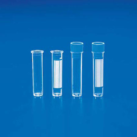 Provette cilindriche fondo piatto 12x56 bordo grad.c/tappo, cf. 1000pz 