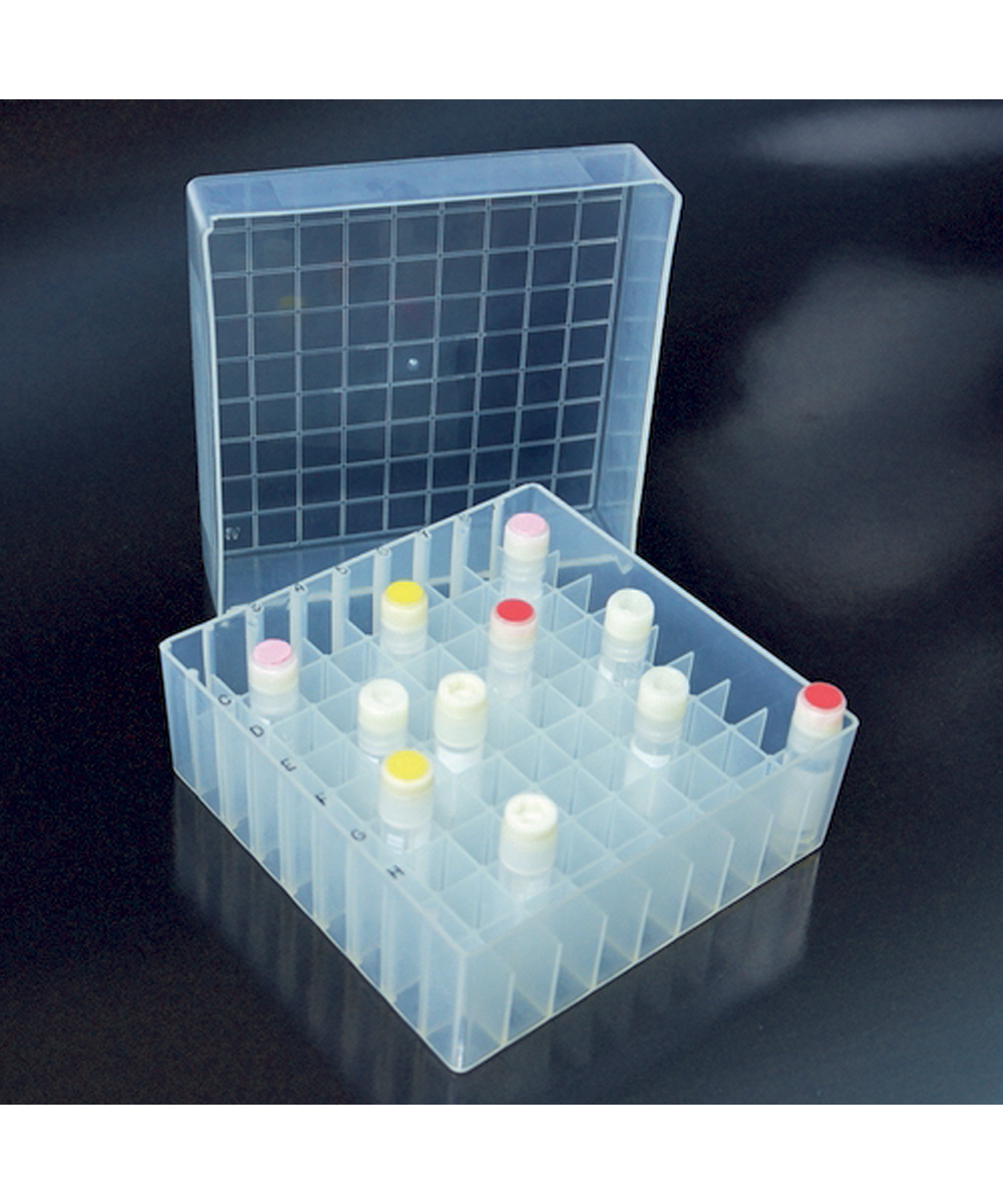 Rack in pp per cryotube a 81posti, con coperchio, da 1-2ml conf 6pz 