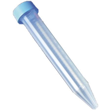 Provette coniche ml.15 c/tappo a vite in pp 17x120 conf 150pz 