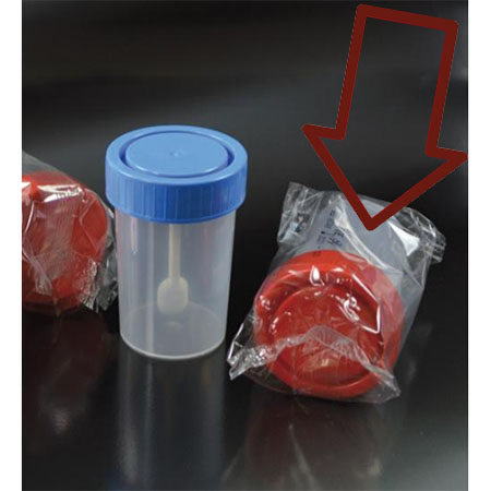 Contenitore feci sterile 60ml. tappo a vite confez.singola 