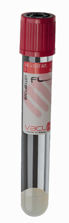 Vacumed provette 16x100 tappo rosso c/gel separ. + attiv. - cf. 100pz 