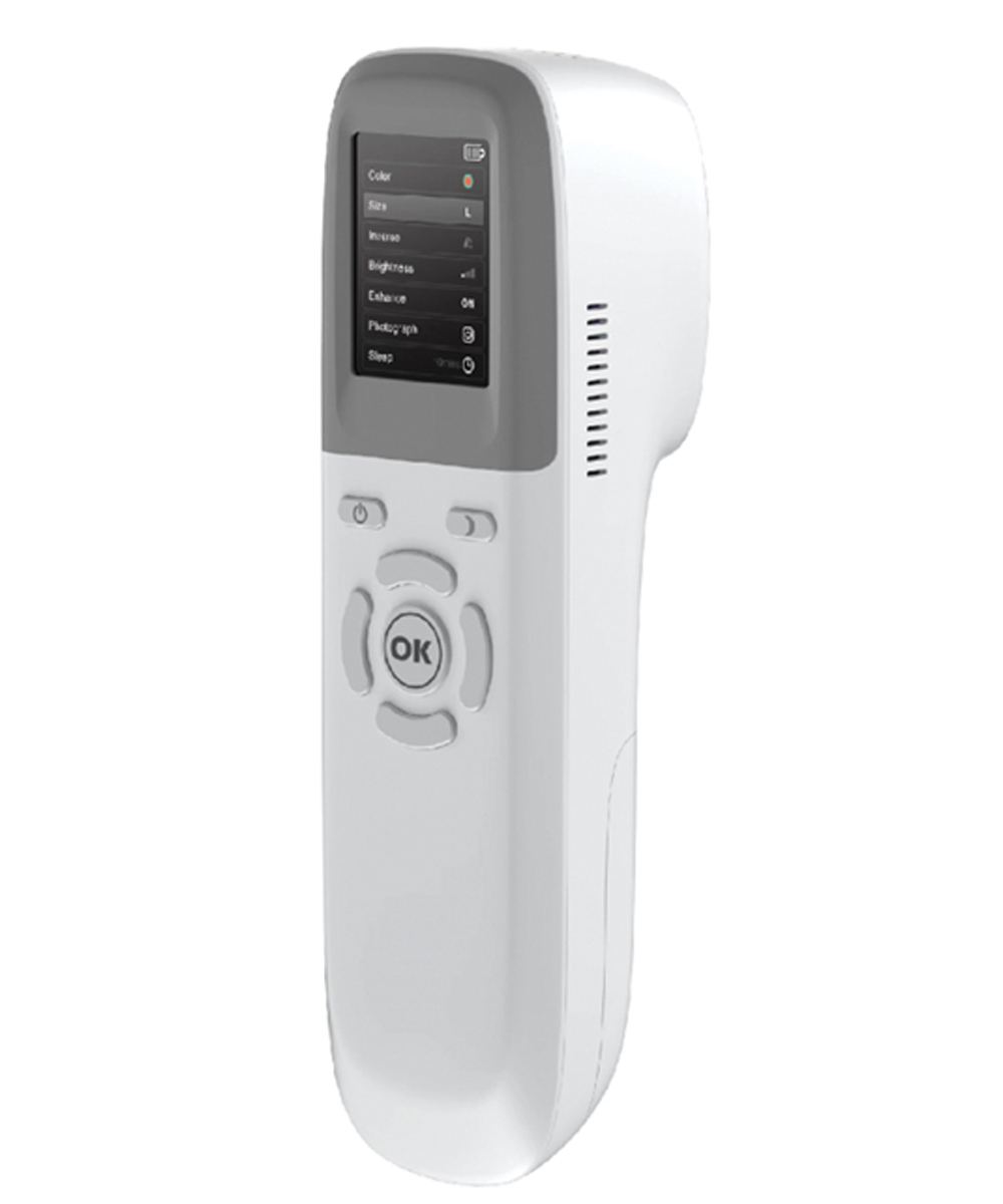 Rilevatore di vene professionale QV-600 con display, tecnologia a infrarossi e 12 colori selezionabili, ideale per procedure mediche precise.