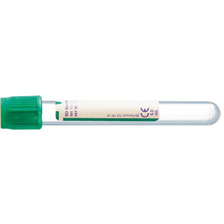Vacutainer provette litio eparina 13x100 6ml cf 100pz tappo verde 