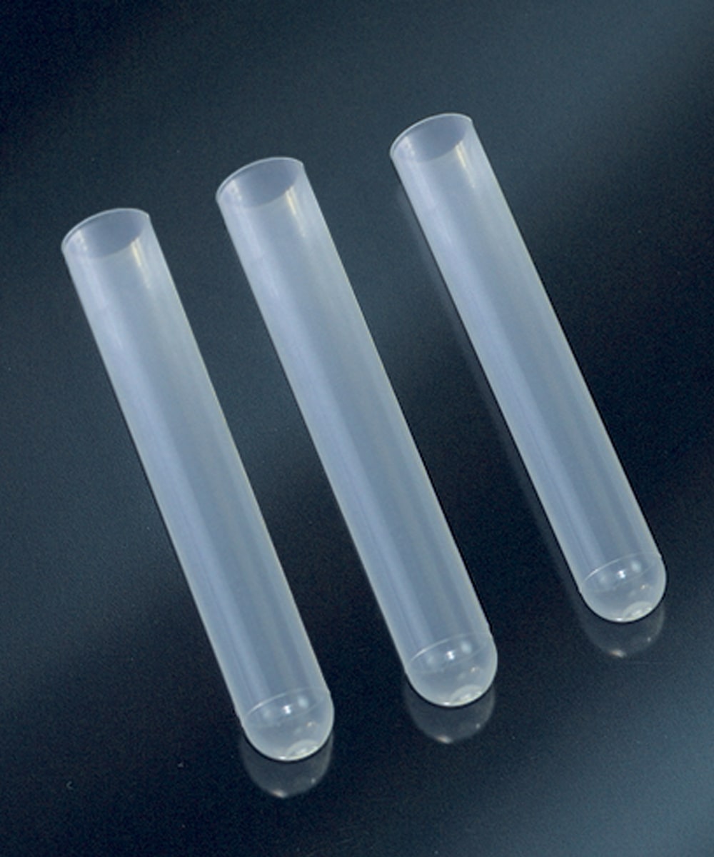 Provette in polipropilene da 10 ml Ø 16x100 mm, ideali per campioni biologici in laboratorio, compatibili con sistemi automatici.