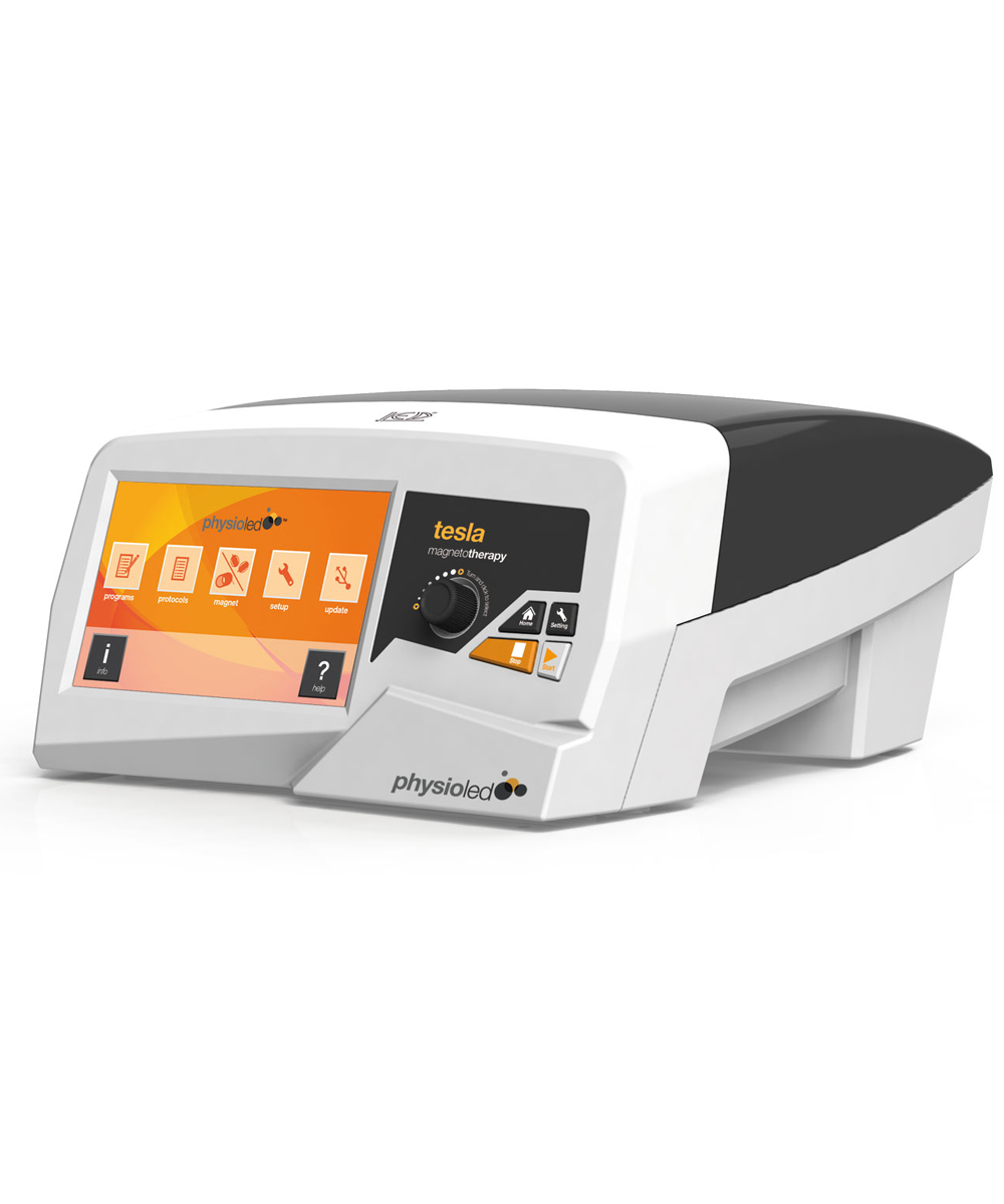 dispositivo Tesla per magnetoterapia a bassa frequenza. Ideale per trattamenti terapeutici professionali con interfaccia touchscreen e accessori multipli.