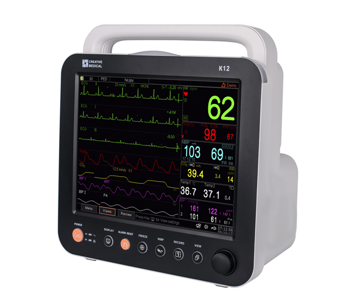 Monitor multiparametrico Gima K12 touchscreen 12 pollici con ECG 5 derivazioni
