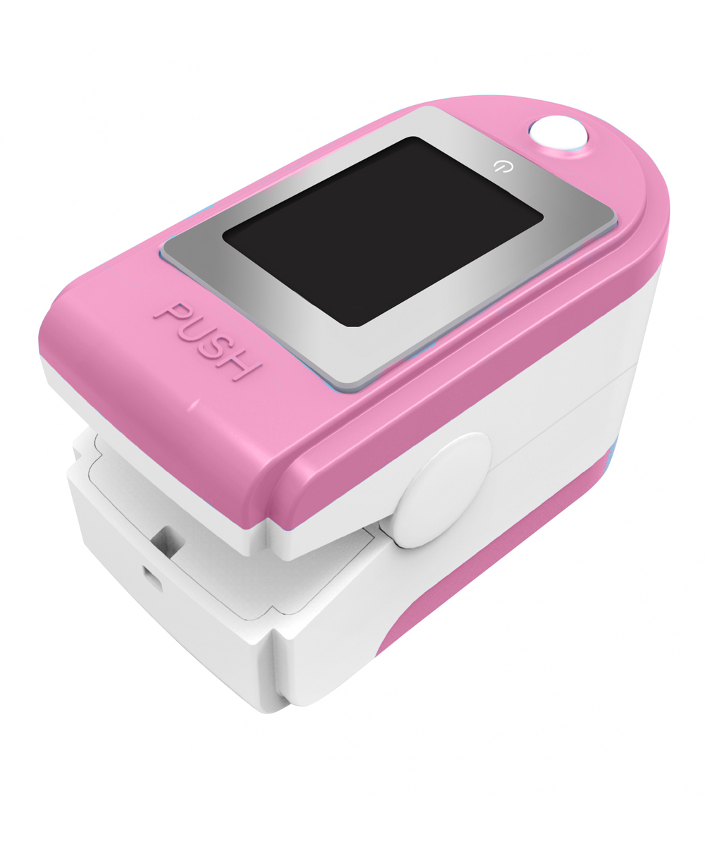 Pulsossimetro da dito sat 200 con indice perfusione col. rosa 