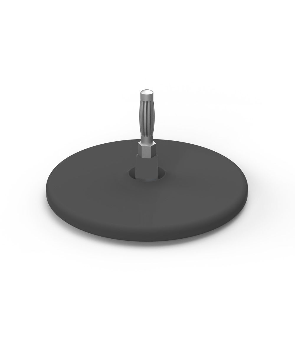 Testa resistiva LED da 48 mm con copritestina per manipolo Therma, progettata per trattamenti fisioterapici professionali di precisione.