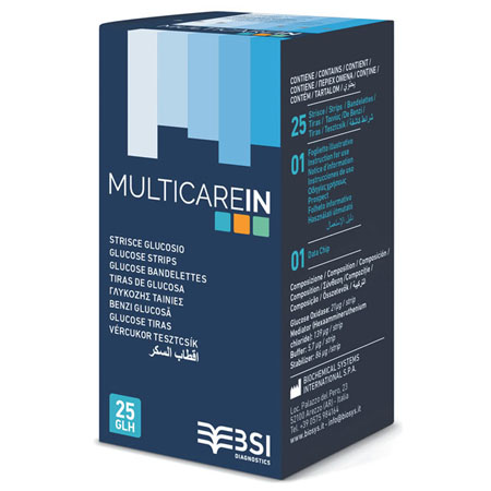 Multicare in new (comp.prec)strisce glucosio elettrodo  conf. da 25 pz. 