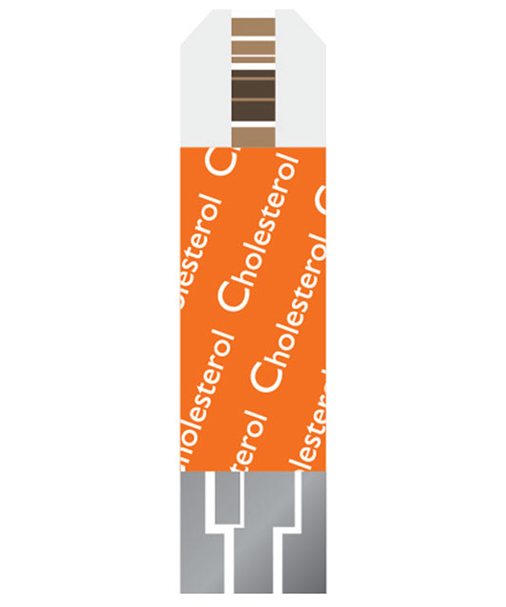 Strisce reattive GIMACARE per analisi del colesterolo totale, confezione in flacone richiudibile, utilizzo professionale e domestico con sistema multifunzionale.