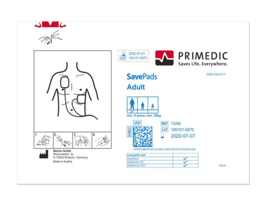 Piastre ad.e bambini oltre 8anni/25 kg x def.heartsave aed fino sn738xxx 
