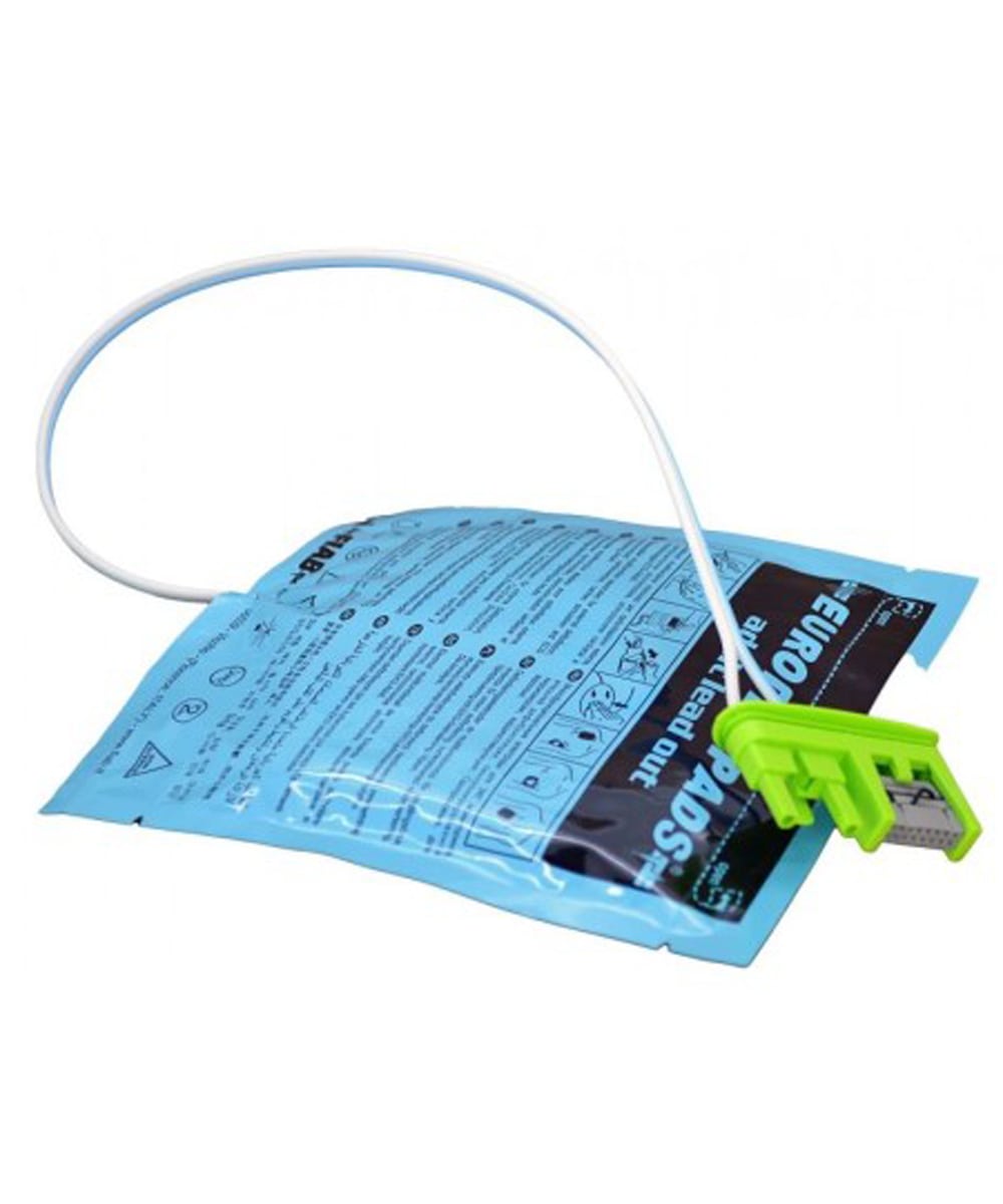 Piastre per defibrillatore Zoll F7987W, elettrodi monouso adulti ad alta conducibilità, radiotrasparenti, con cavo integrato e gel adesivo a bassa impedenza.