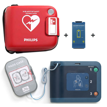 Defibrillatore heartstart frx con custodia, batteria e coppia ellettr. 