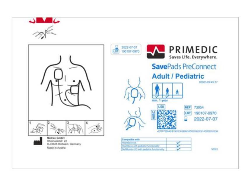 Piastre ad. e bambini oltre 8 anni/ 25kg x def.heartsave aed da sn739xxx 