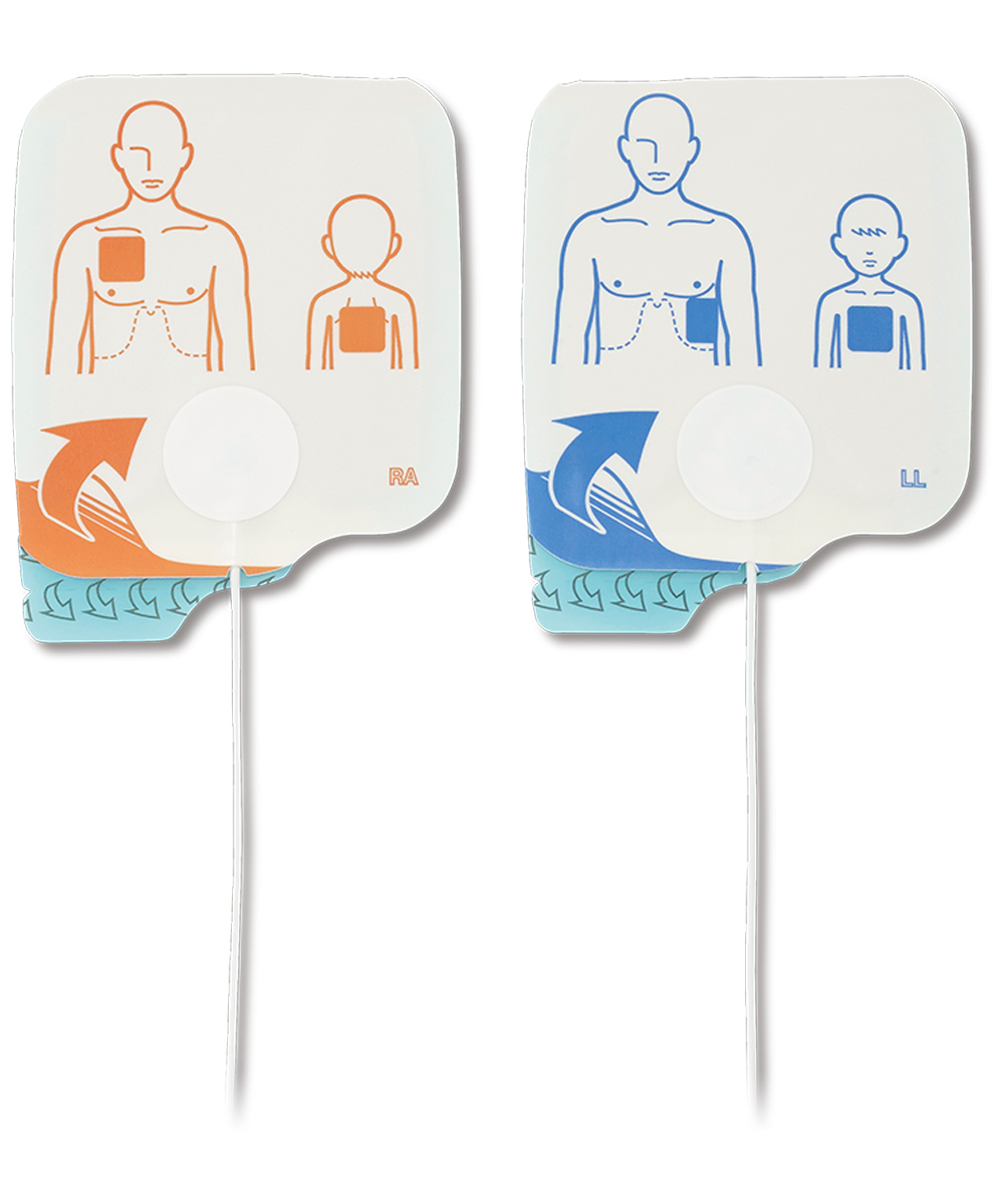 Elettrodi defibrillatore per uso adulto e pediatrico, compatibili con CardioLife AED-3100 e AED-2100. Soluzione 2 in 1 con interruttore energia.
