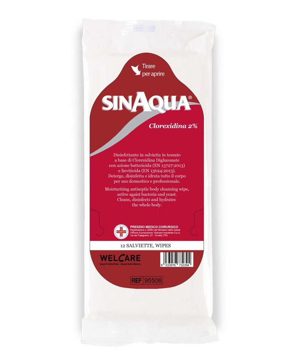 Sinaqua salviette clorexidina 2% cf da 12 pz 