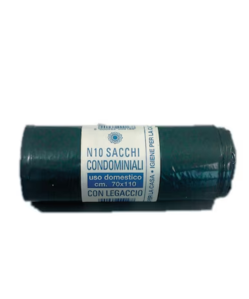 Sacchi per rifiuti neri cm 70x110 cm 100/120 l rotolo 10pz 