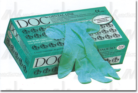Guanti lattice n/st microruv.verdi cf.100 pz. s/polvere mis.9 tg. l 