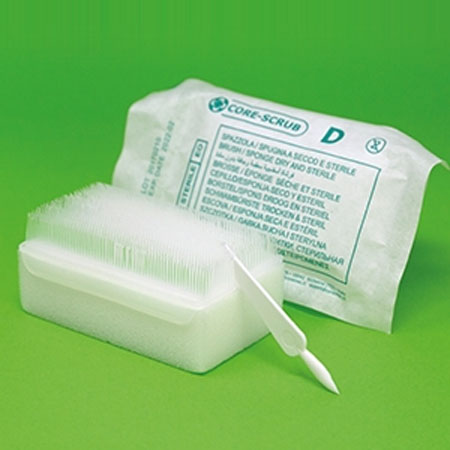 Spazzolino core-scrub chirurgico secco sterile per pulizia mani 