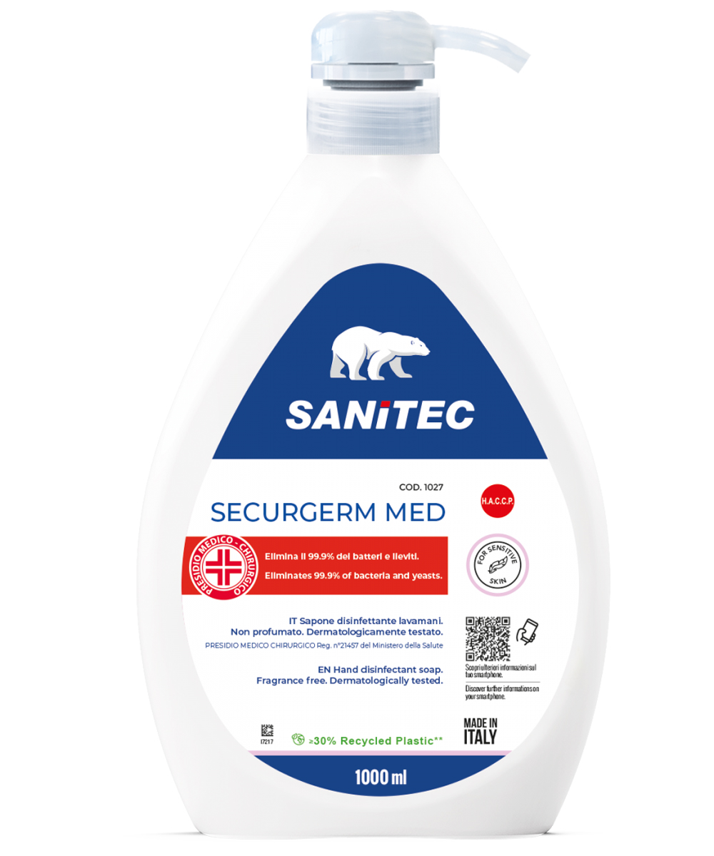 Sapone mani disinfettante securgem med sanitec  c/dosatore ml. 1000 
