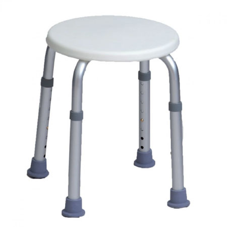 Sedile x doccia rotondo diam.cm.32 strutt. alluminio alt. regolabile 