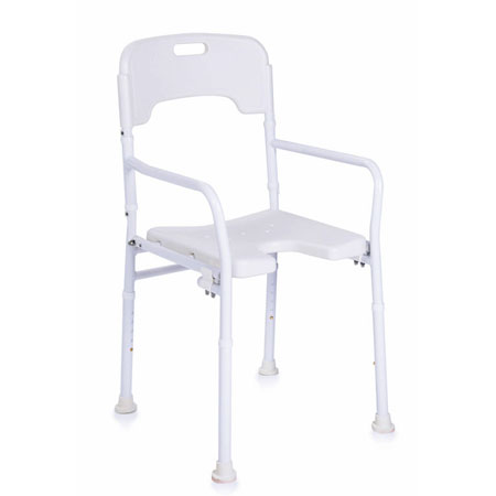 Sedia per doccia pieghevole con schienale 