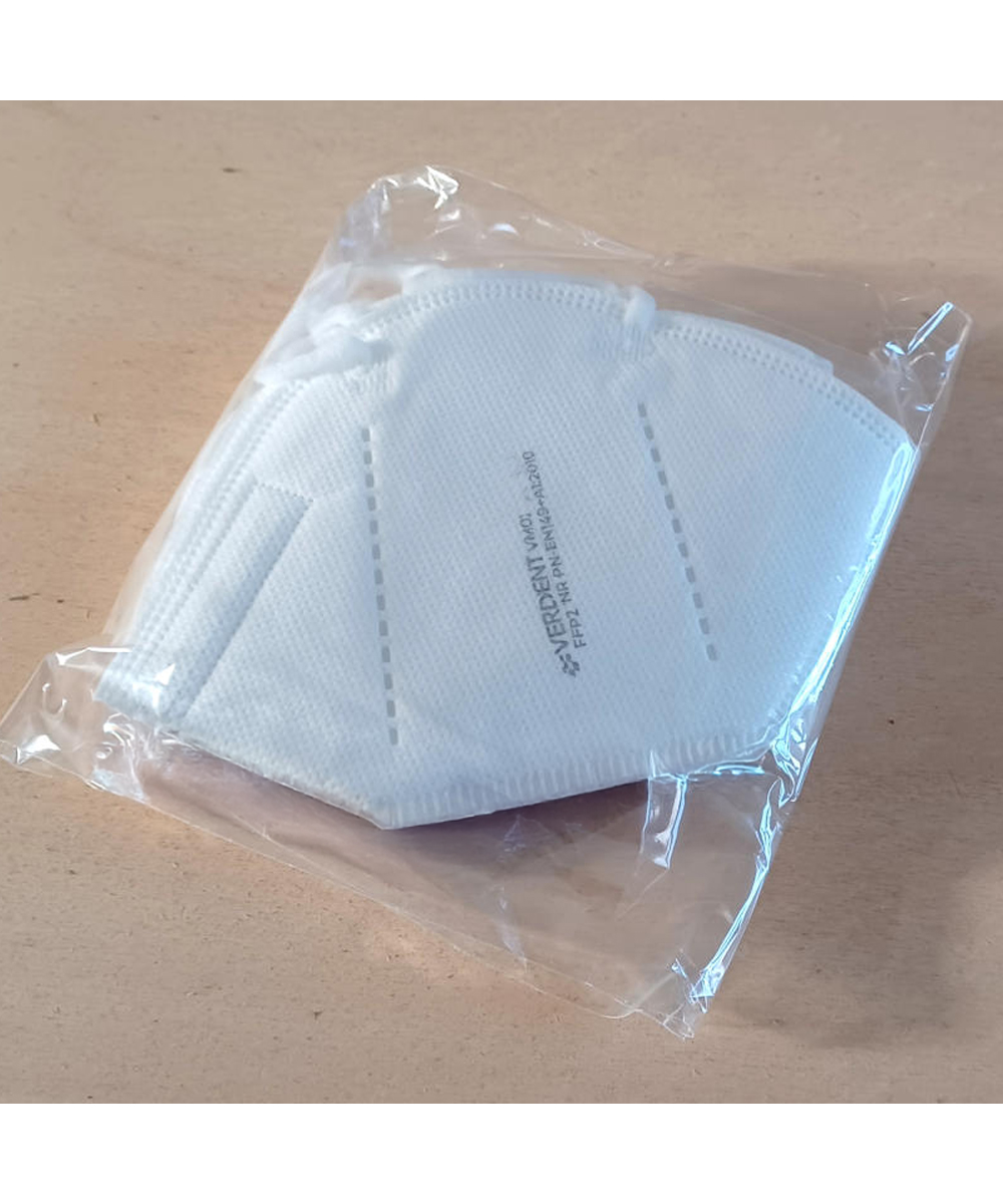 Mascherina ffp2 - cf. 10 pz imbustate singolarmente col. bianco 