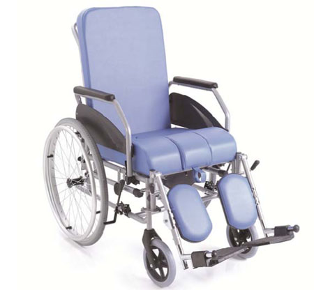 Carrozzina comoda c/telaio rigido in acciaio vern. autosp. sed. cm. 43 