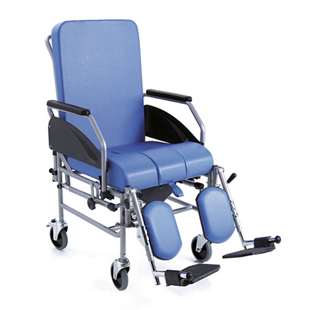 Sedia comoda 4 ruote schienale reclin.bracc.estraib.e ribalt.seduta 40cm 