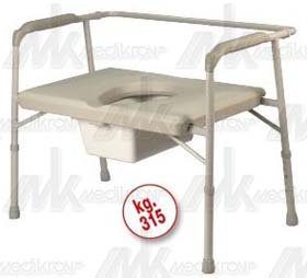 Sedia comoda bariatrica ad altezza regolabile, port. kg. 315 