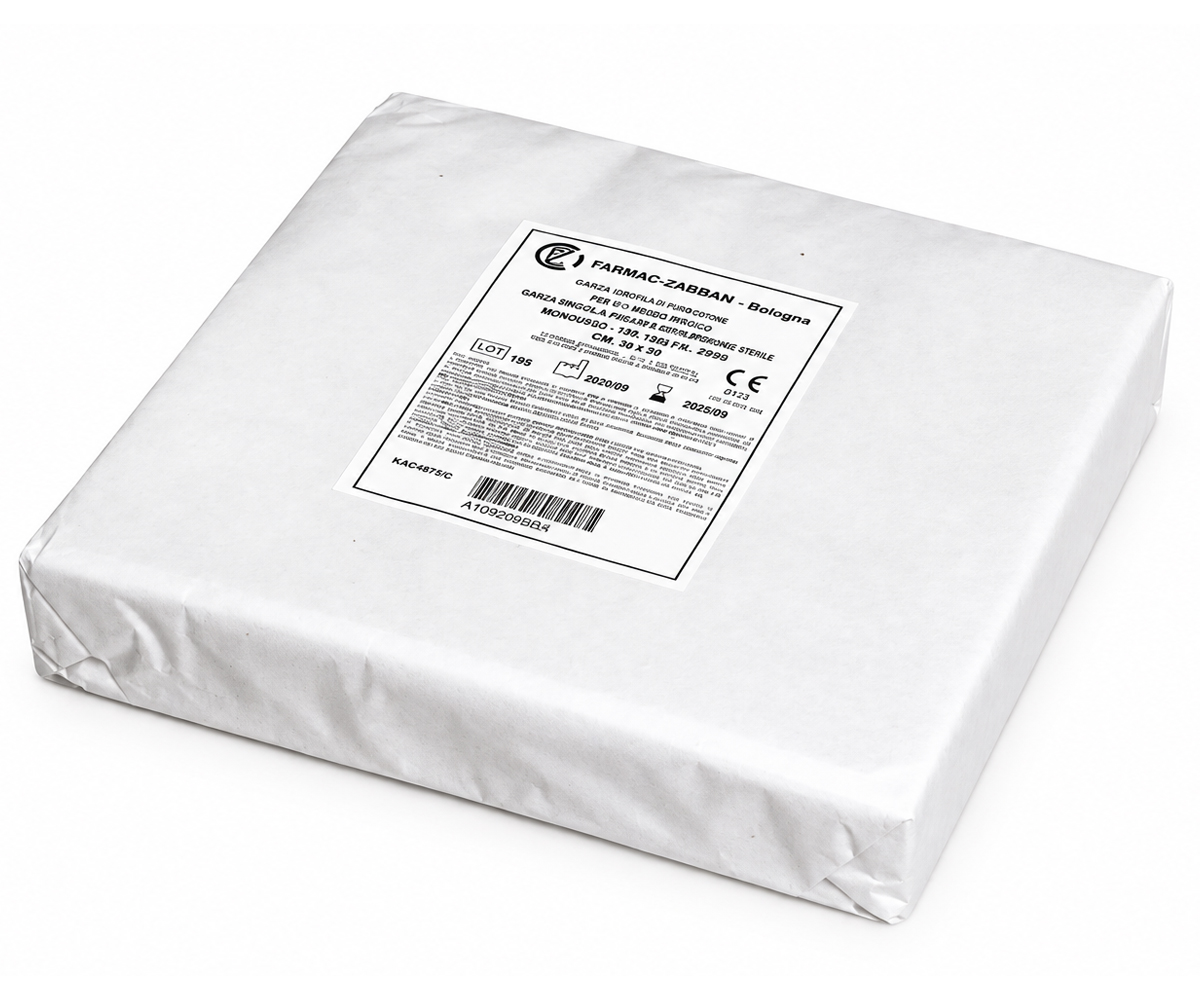 Garza compressa idrofila 12/8 in cotone 30x30 cm confezione 1 kg